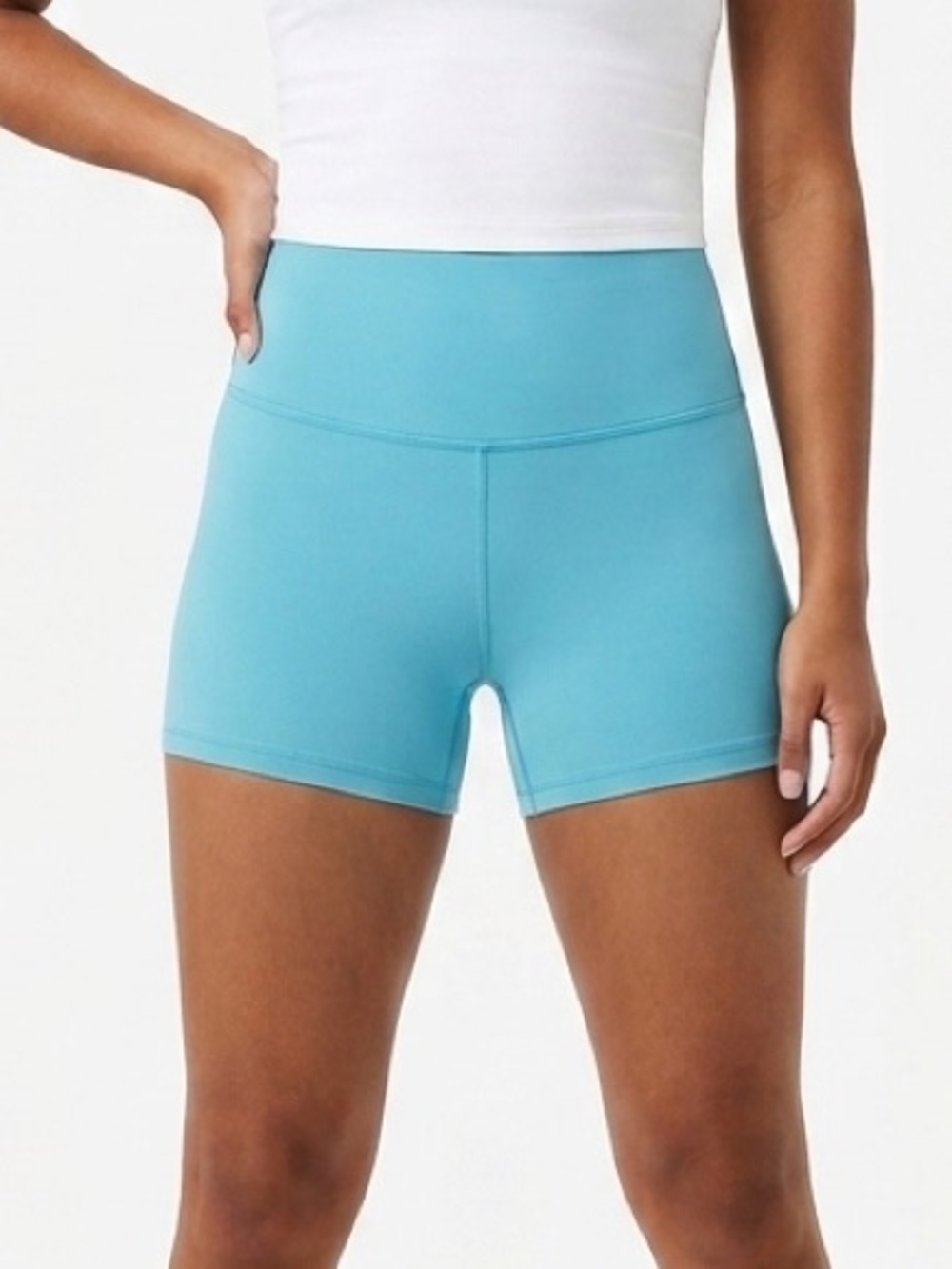 Abercrombie YPB SculptLUX Biker Shorts Small Blue High Rise Athletic Workout